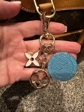 Blue and Gold Charm Keychain Accessory